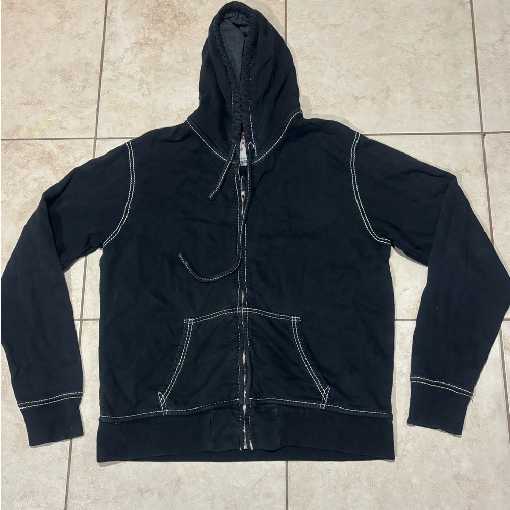 Y2K True Religion Hoodie Sweatshirt Full Zip Big T Men’s Size 2XL Mexico